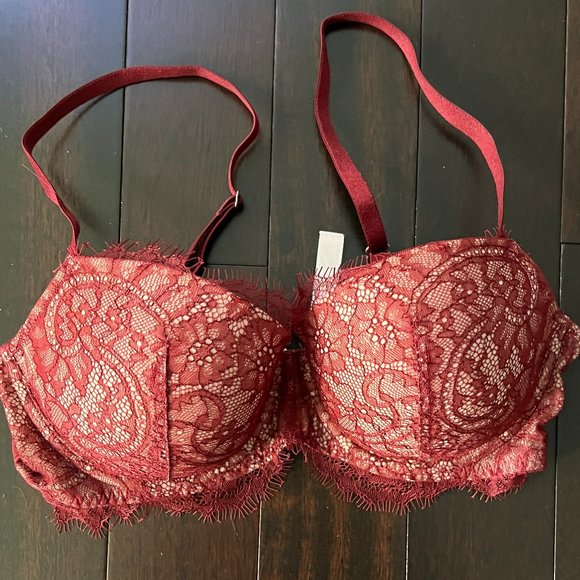 Victoria's Secret Burgundy Red Dream Angels Bra Discontinued NWOT - Picture 2 of 14